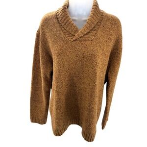 Guess Shawl Collar‎ Wool Blend Knit Sweater Womens Small Amber Orange